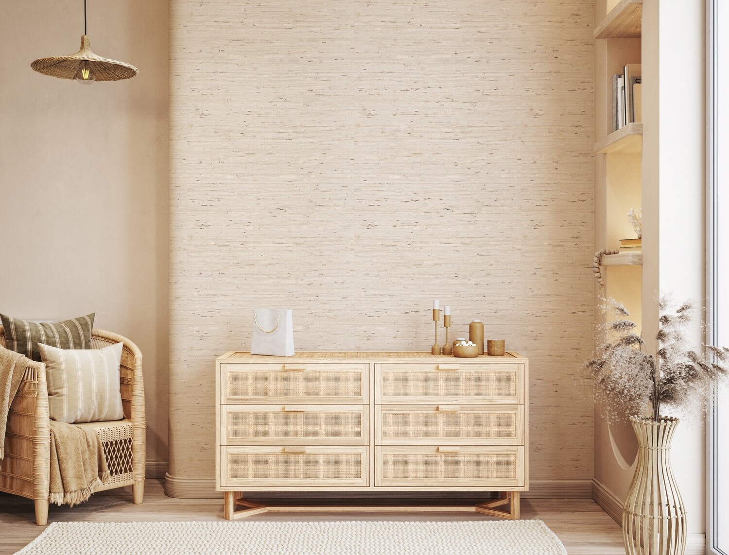 Seagrass (Grasscloth Look) Removable Wallpaper (Original Natural)