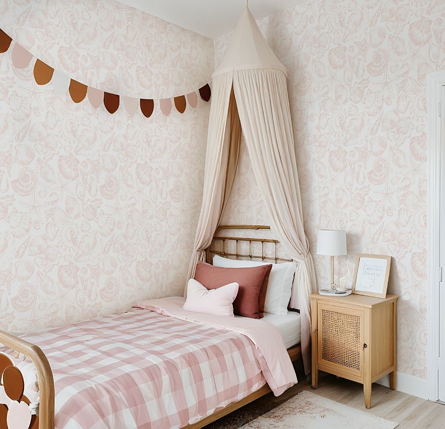 Mermaid Seashells Removable Wallpaper (colour options)