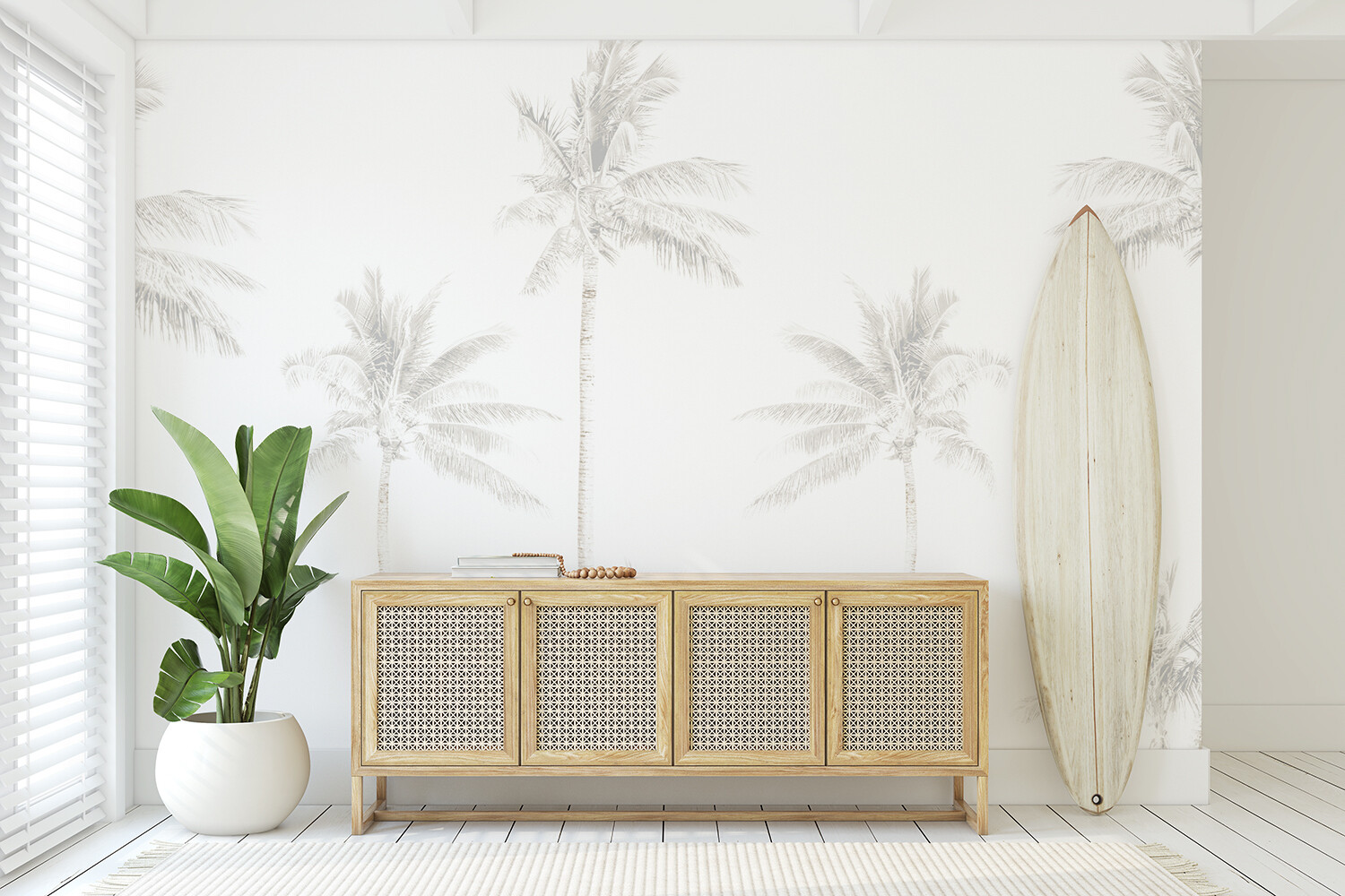 Faded Palms Removable Wallpaper Mural