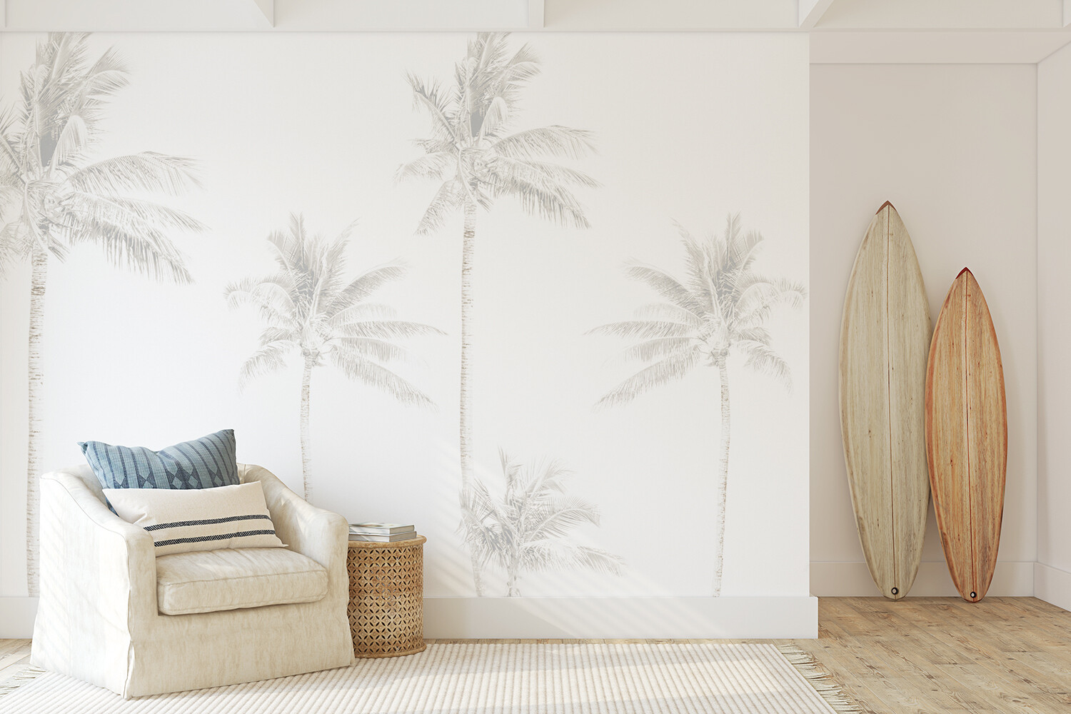 Faded Palms Removable Wallpaper Mural