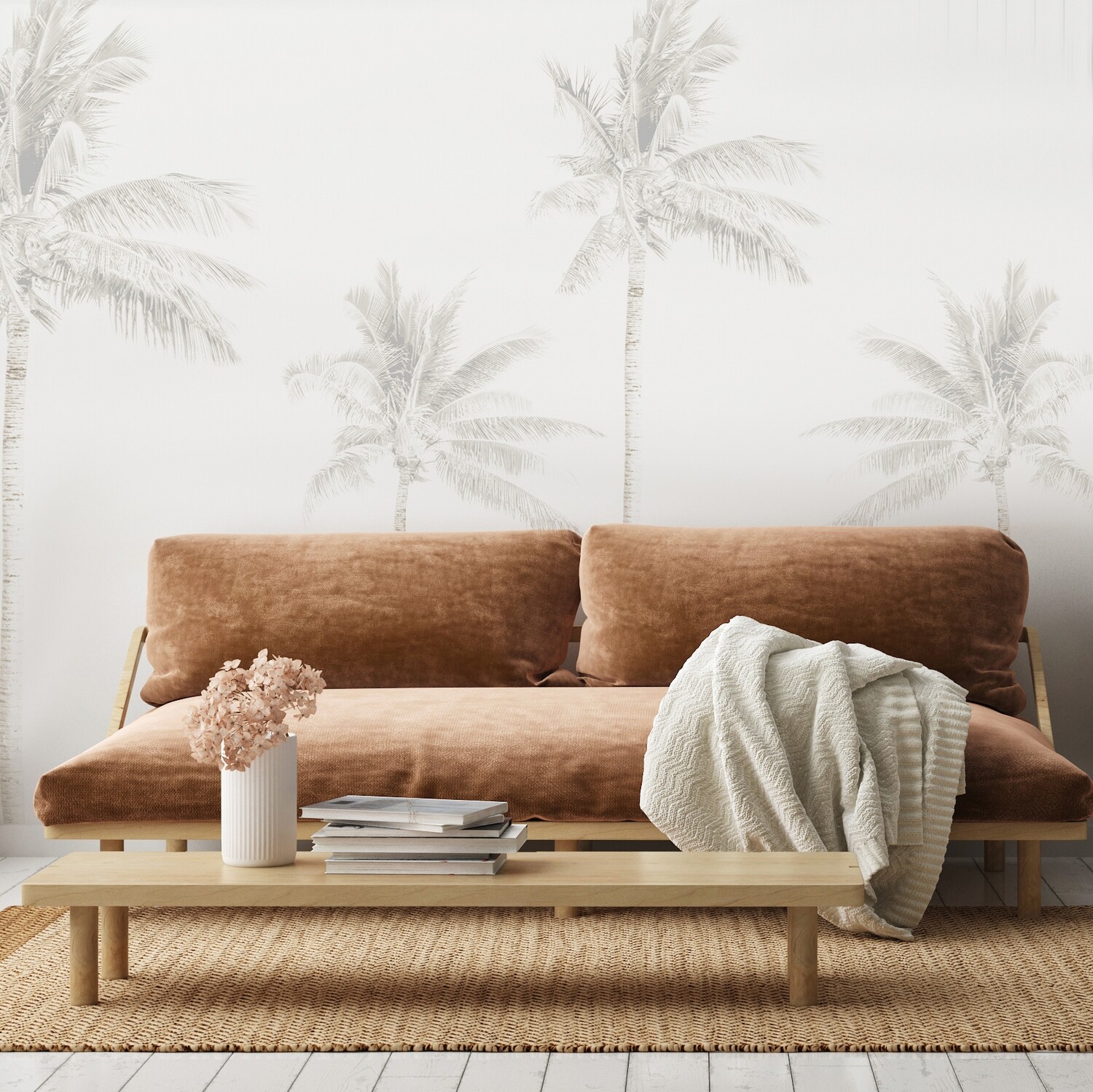 Faded Palms Removable Wallpaper Mural