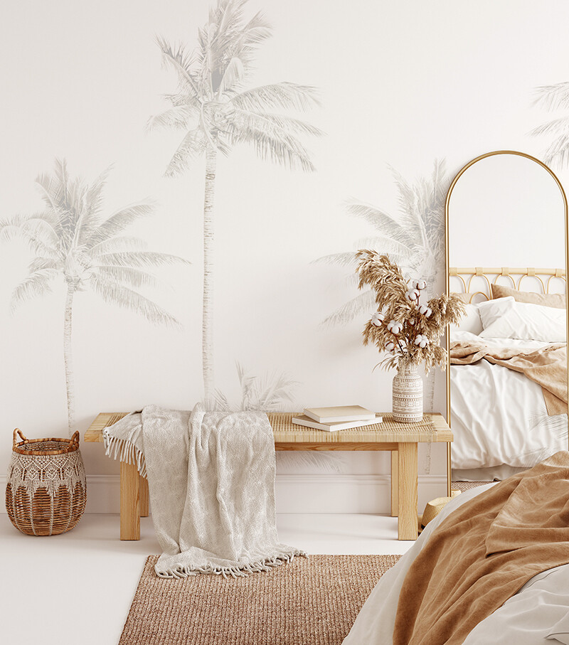 Faded Palms Removable Wallpaper Mural