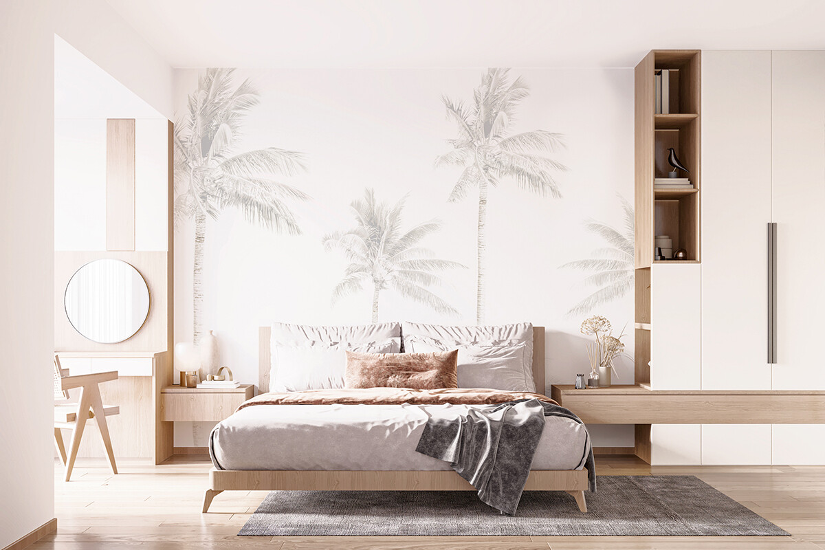 Faded Palms Removable Wallpaper Mural