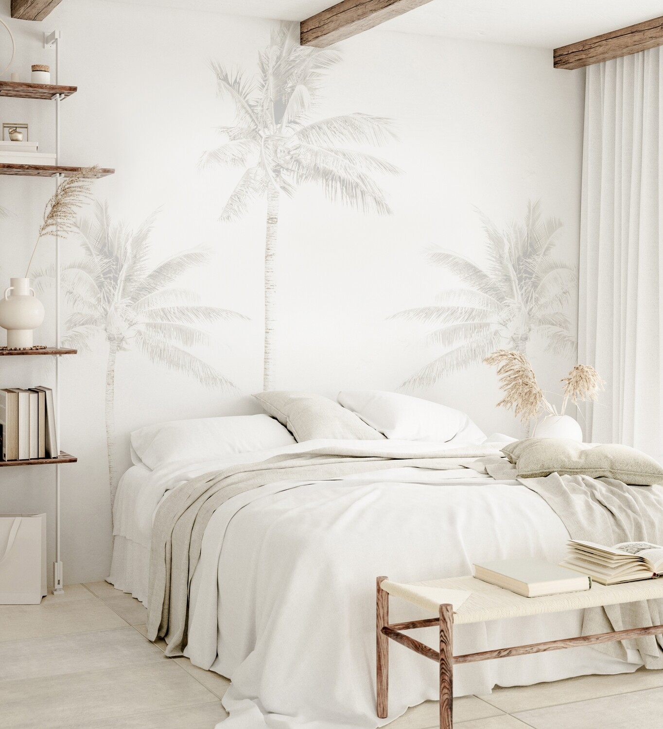 Faded Palms Removable Wallpaper Mural