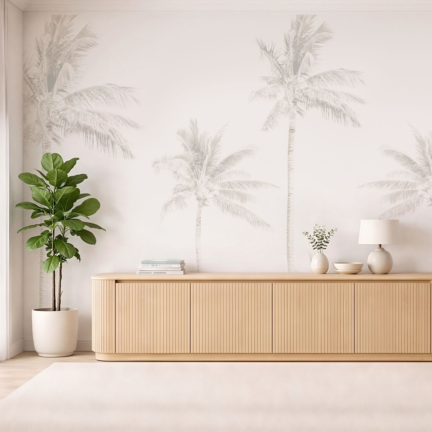 Faded Palms Removable Wallpaper Mural
