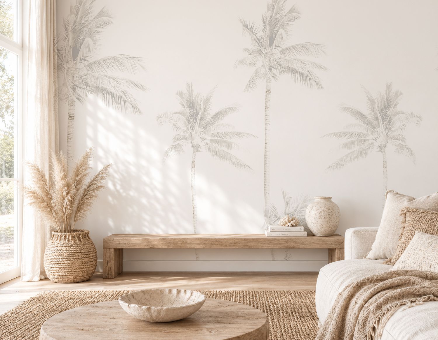 Faded Palms Removable Wallpaper Mural