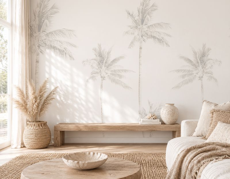 Faded Palms Removable Wallpaper Mural