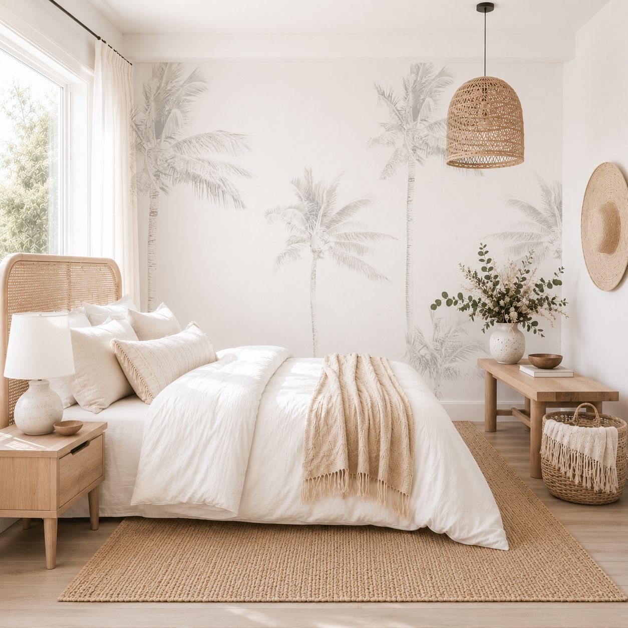 Faded Palms Removable Wallpaper Mural