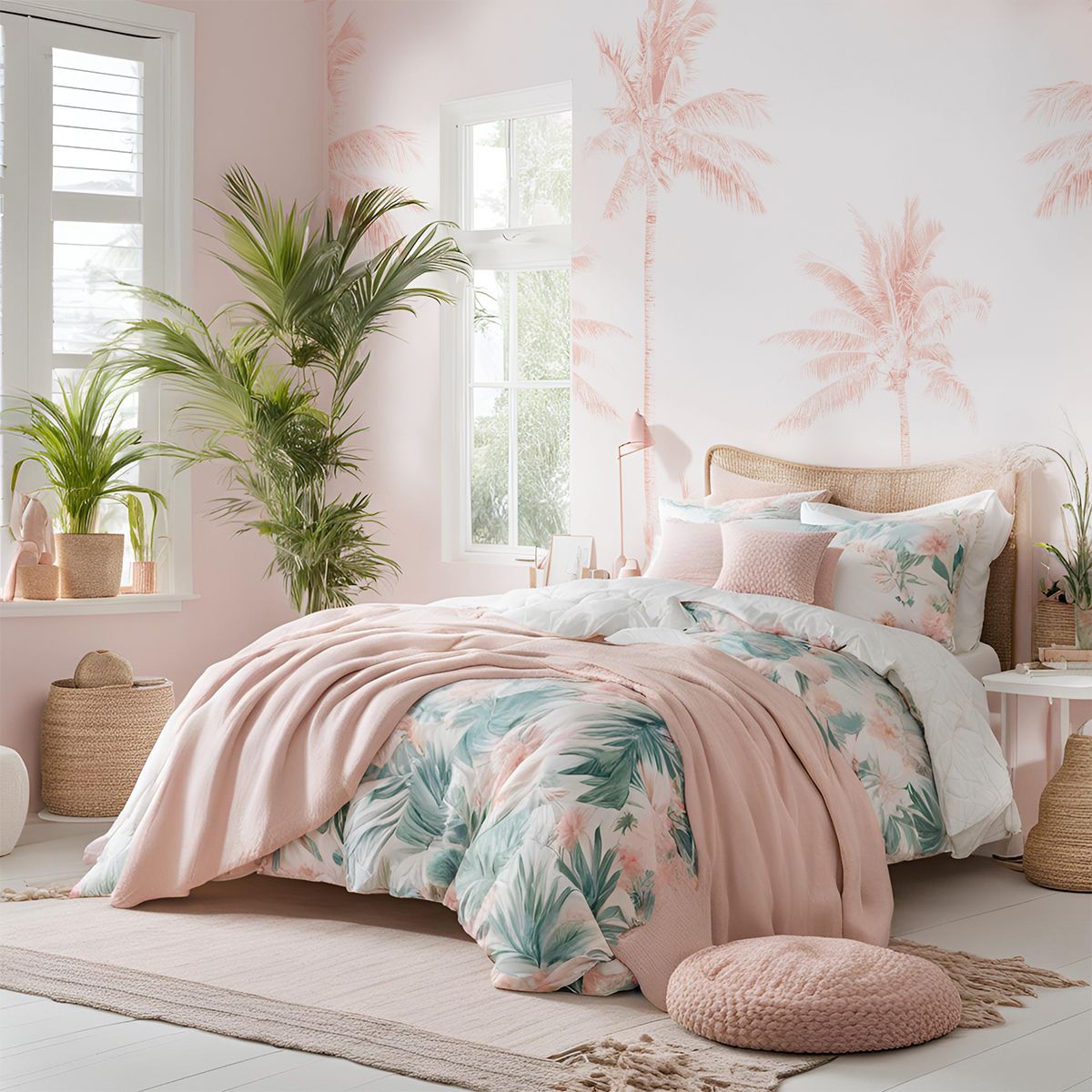 Blushing Palms Removable Wallpaper Mural