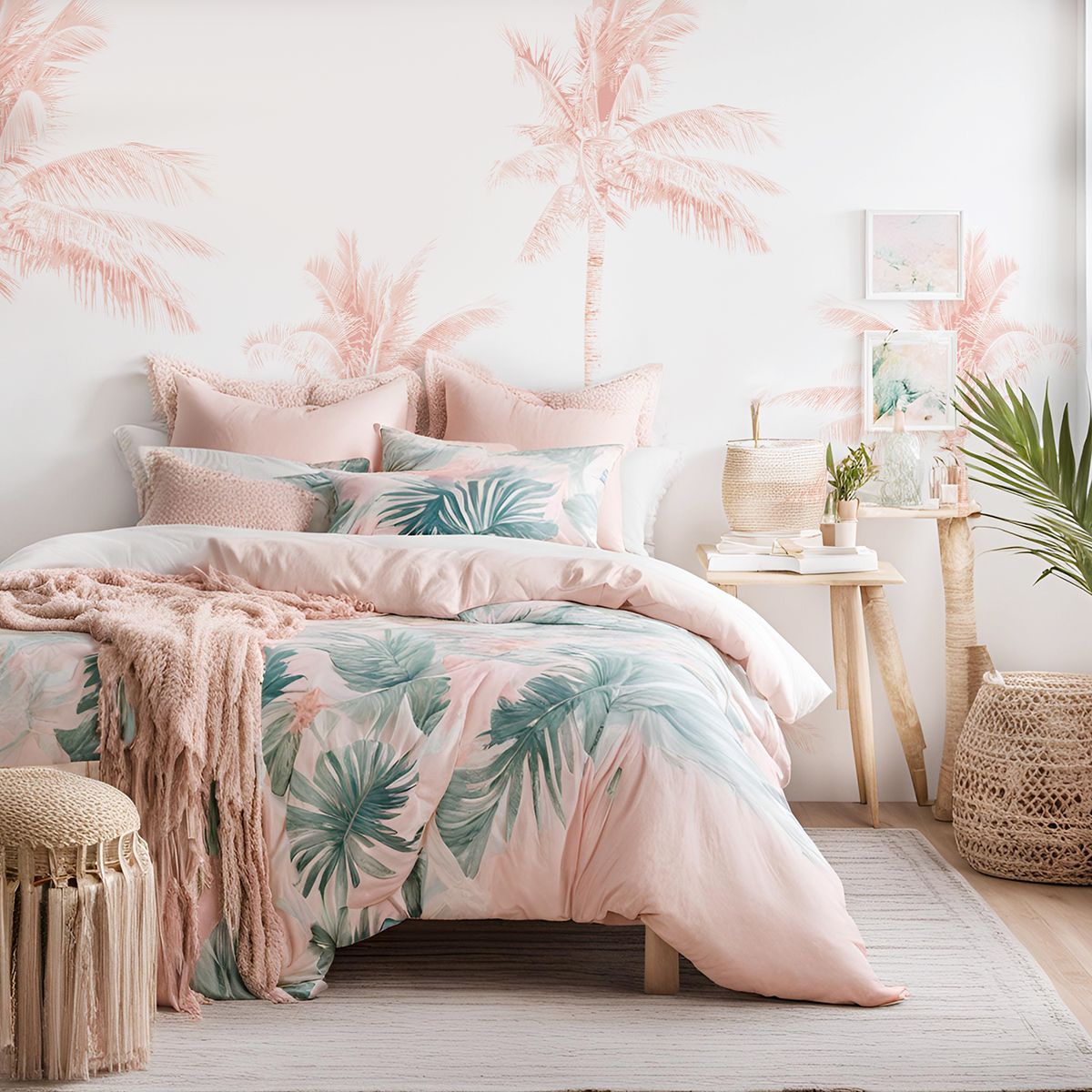 Blushing Palms Removable Wallpaper Mural