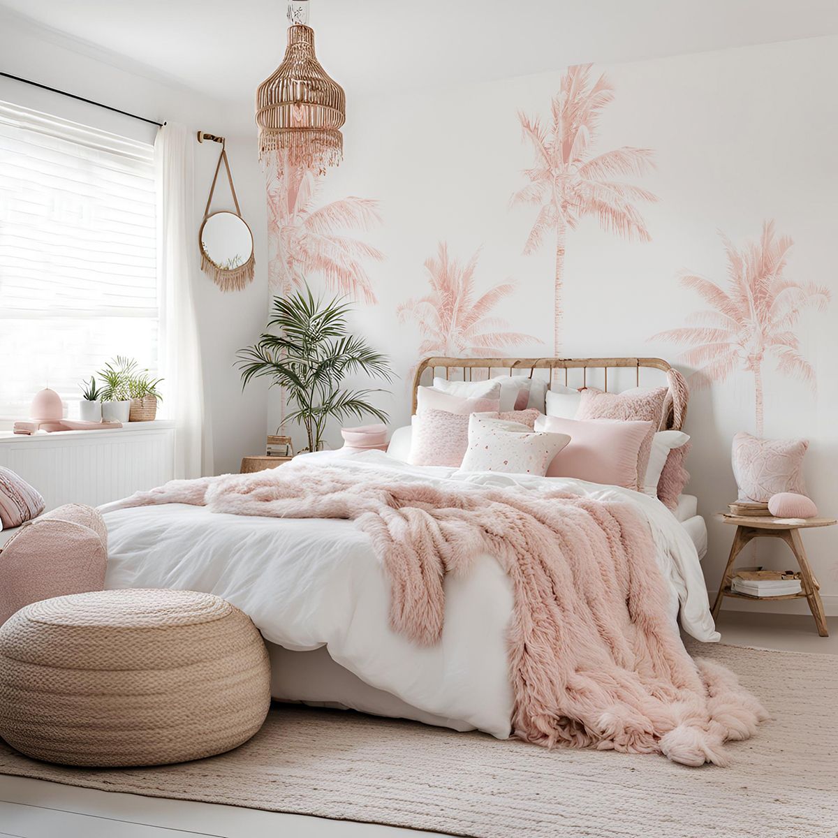 Blushing Palms Removable Wallpaper Mural
