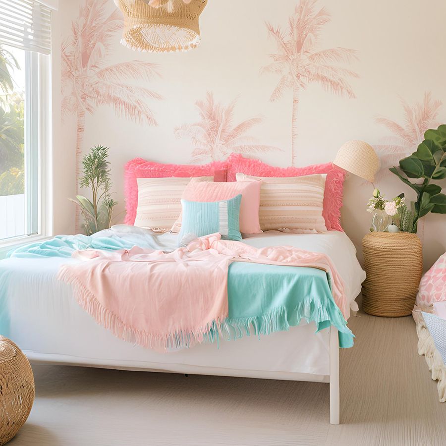Blushing Palms Removable Wallpaper Mural