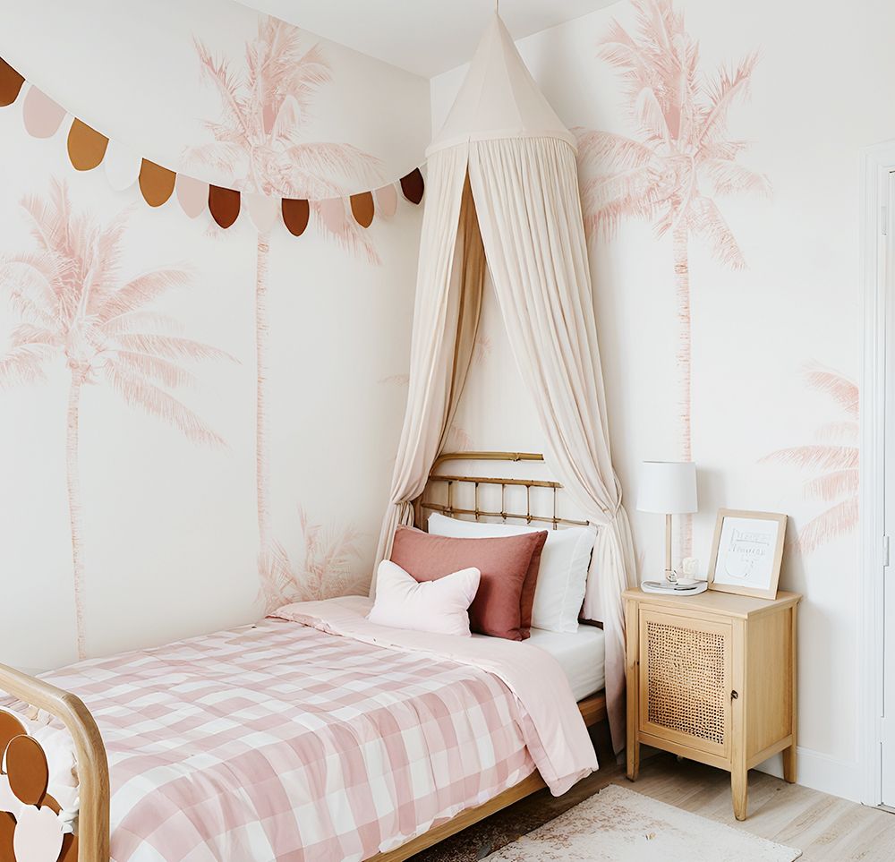 Blushing Palms Removable Wallpaper Mural