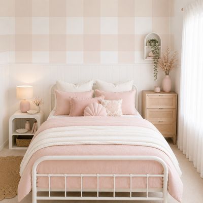 Traditional Gingham Checks XL (any colour) Removable Wallpaper