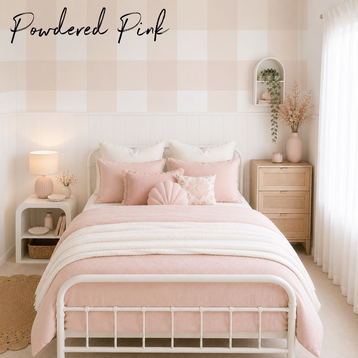 Traditional Gingham Checks XL (any colour) Removable Wallpaper