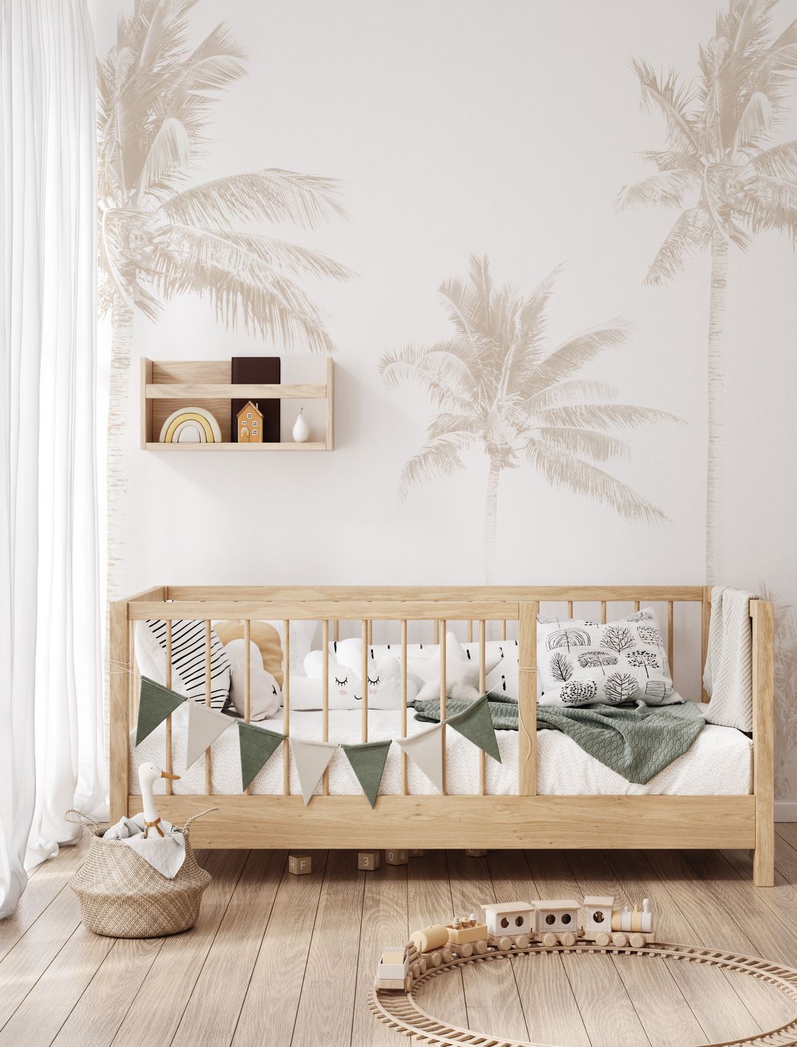 Palm Tree Mural II Mural (Neutral)