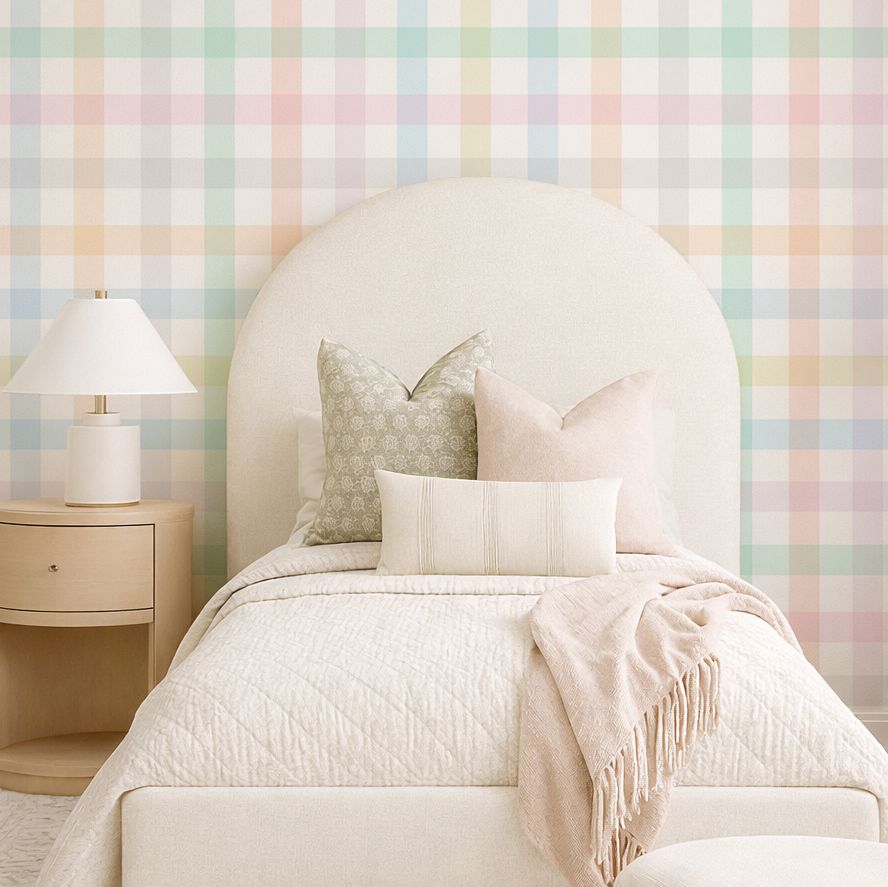Pastel Gingham Removable Wallpaper