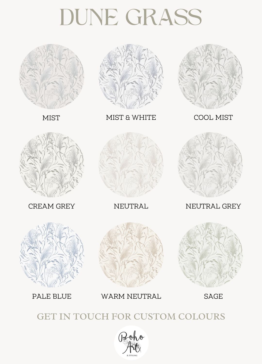 Dune Grasses Removable Wallpaper (Colour Options)