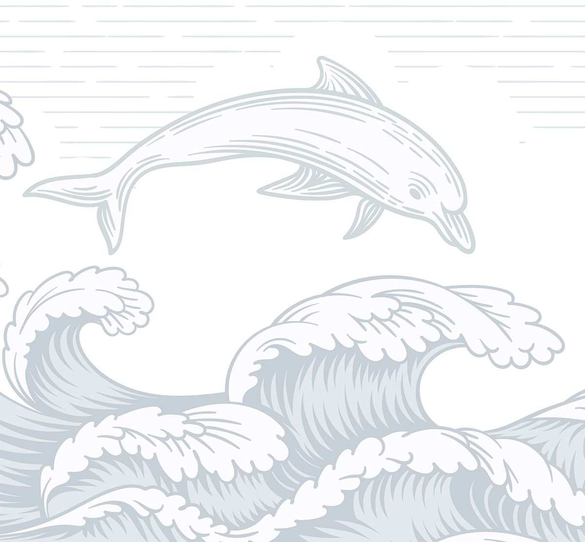 Seaside Dolphins Removable Wallpaper Mural