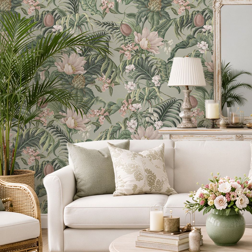 Moss &amp; Blush Arboretum Removable Wallpaper (colour options)