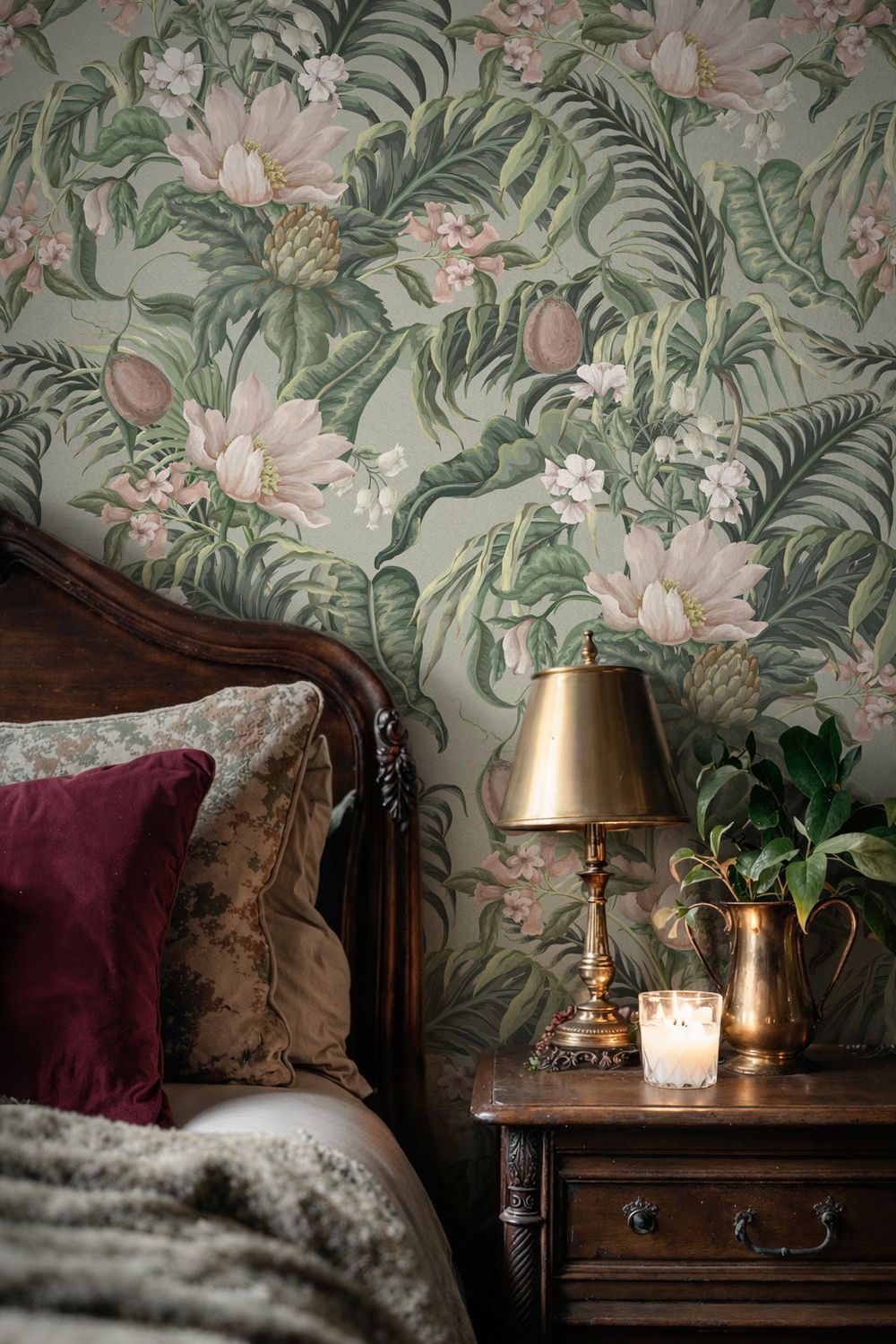 Moss &amp; Blush Arboretum Removable Wallpaper (colour options)