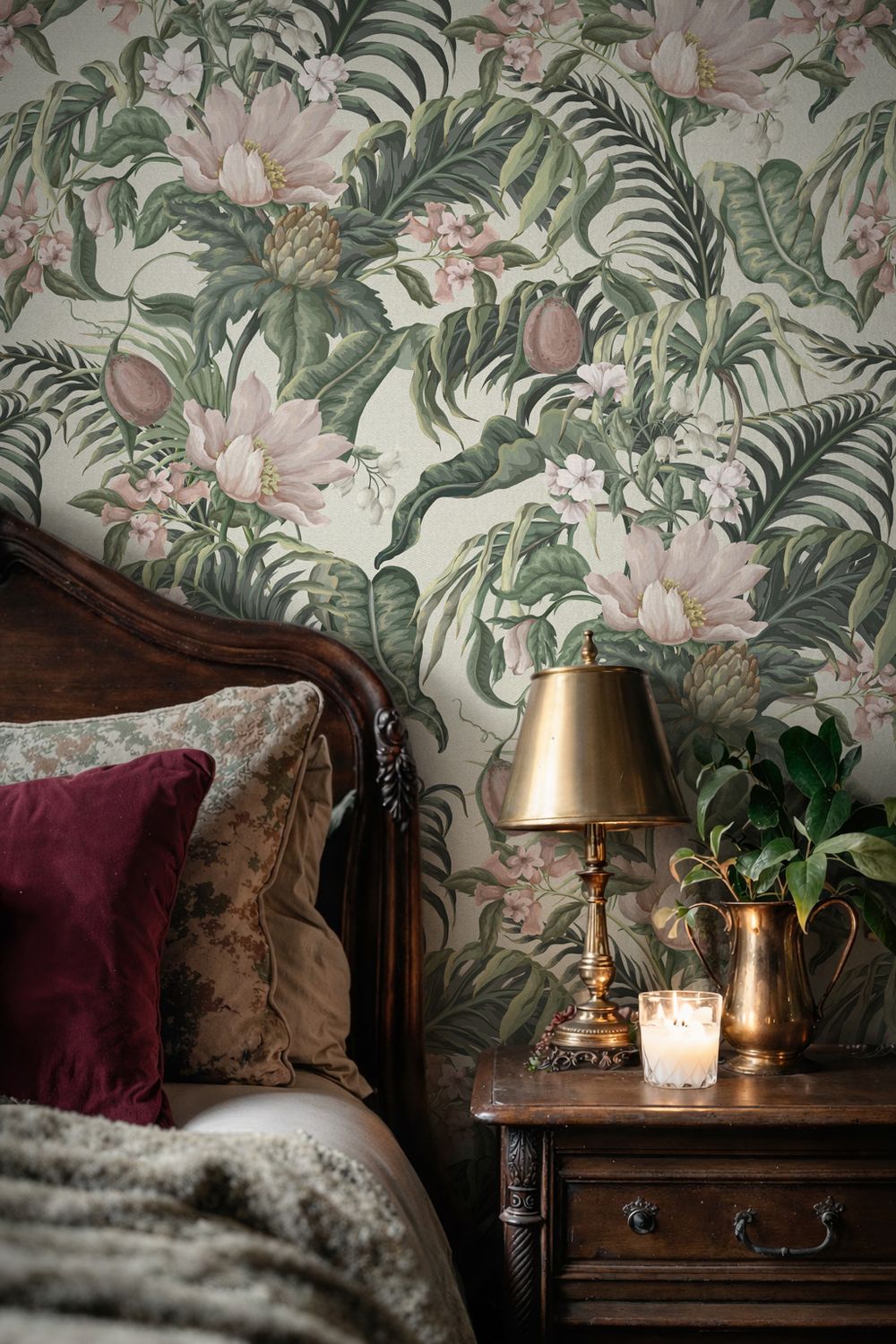 Moss &amp; Blush Arboretum Removable Wallpaper (colour options)