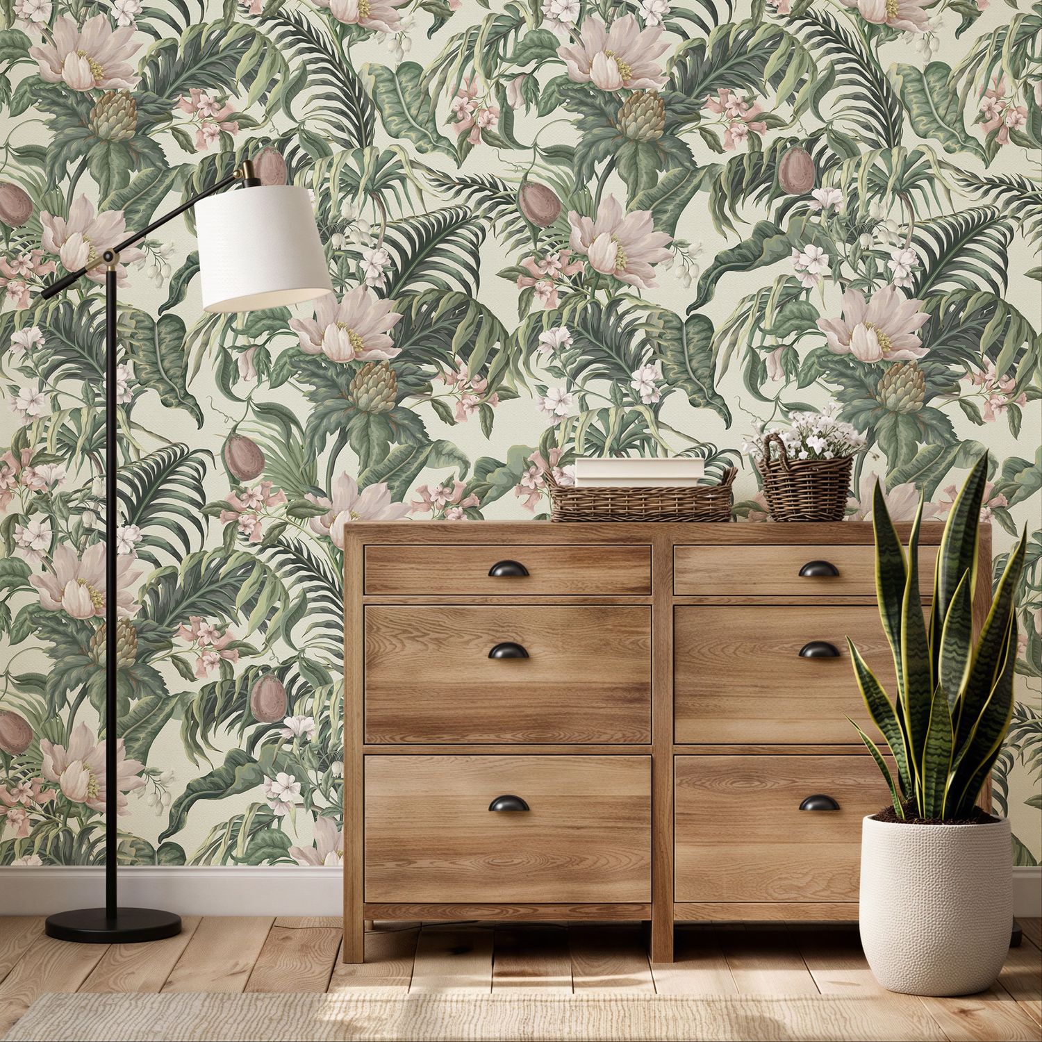 Moss &amp; Blush Arboretum Removable Wallpaper (colour options)