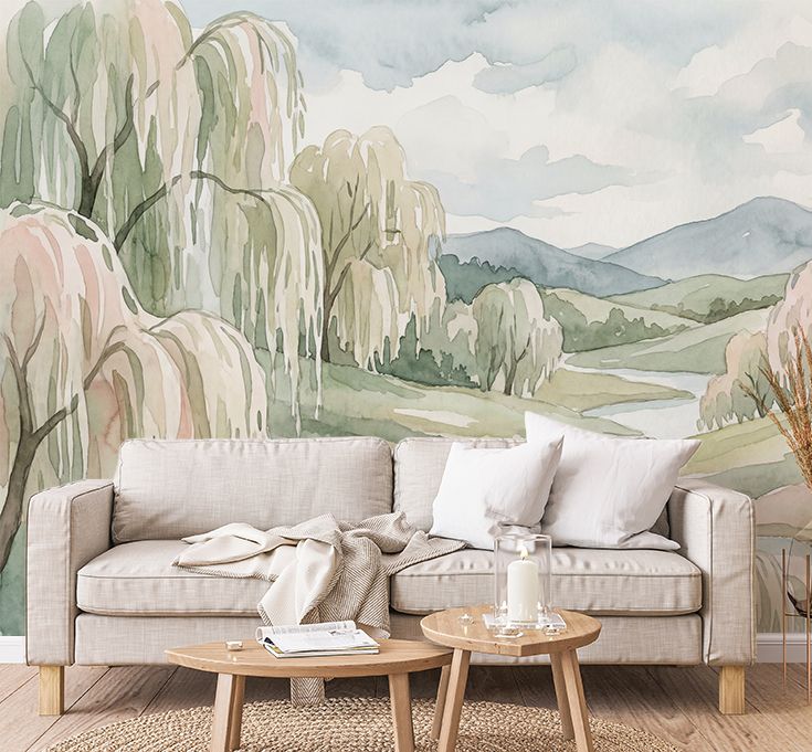 Brookside Willows Removable Wallpaper Mural