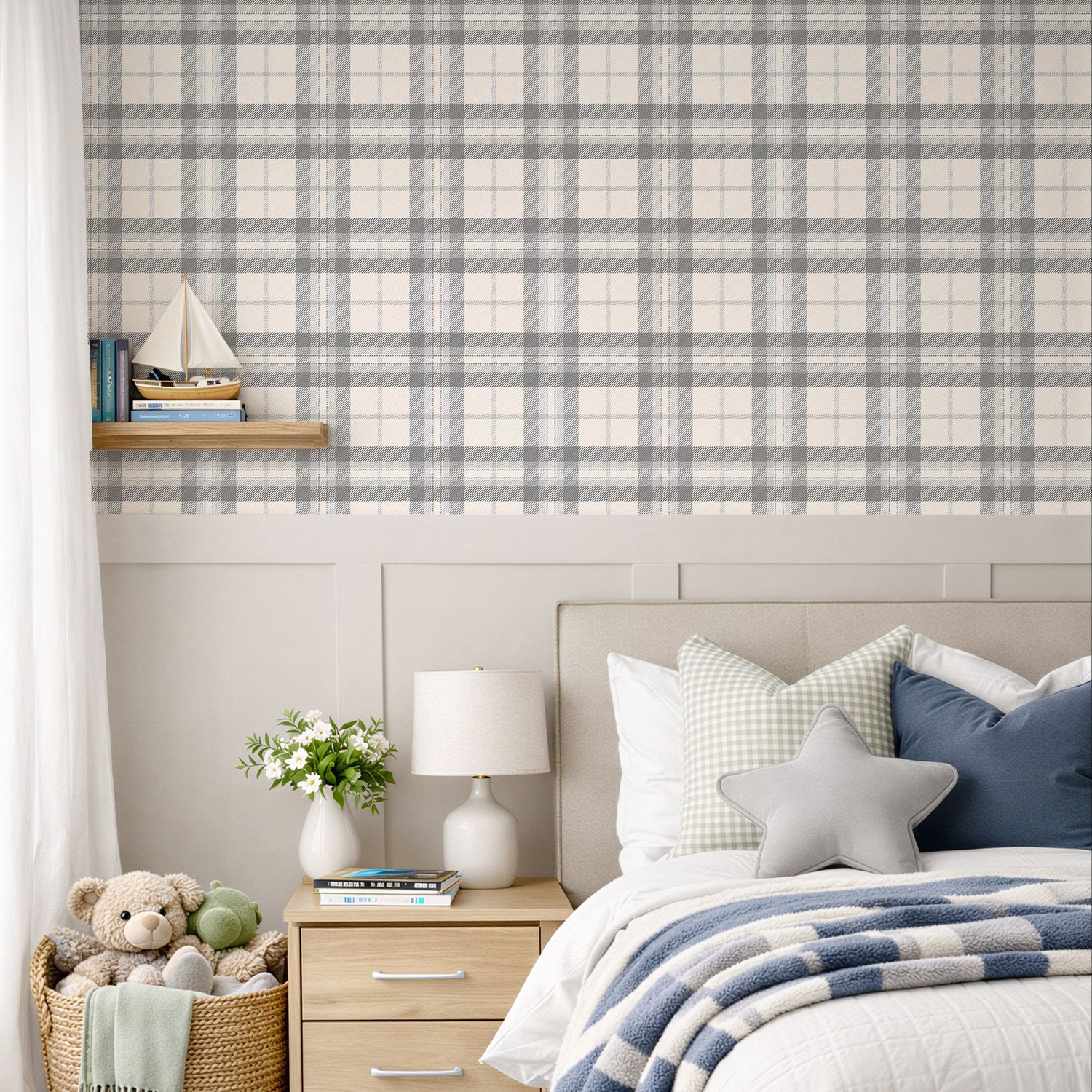 Elegant Plaid Removable Wallpaper