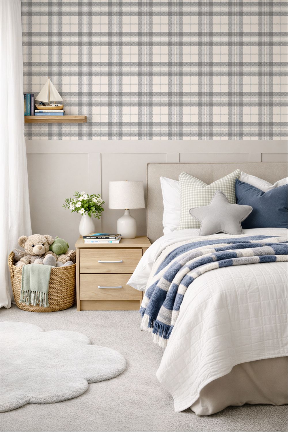 Elegant Plaid Removable Wallpaper