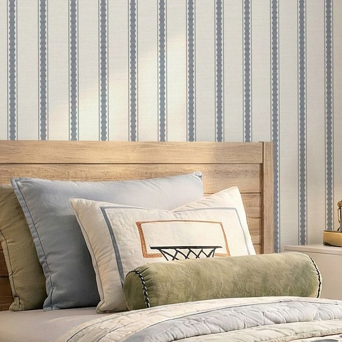 Luxe French Linen (Scalloped Stripes) Removable Wallpaper (Colour options) Luxe French Linen (Scalloped Stripes) Removable Wallpaper (Colour options)