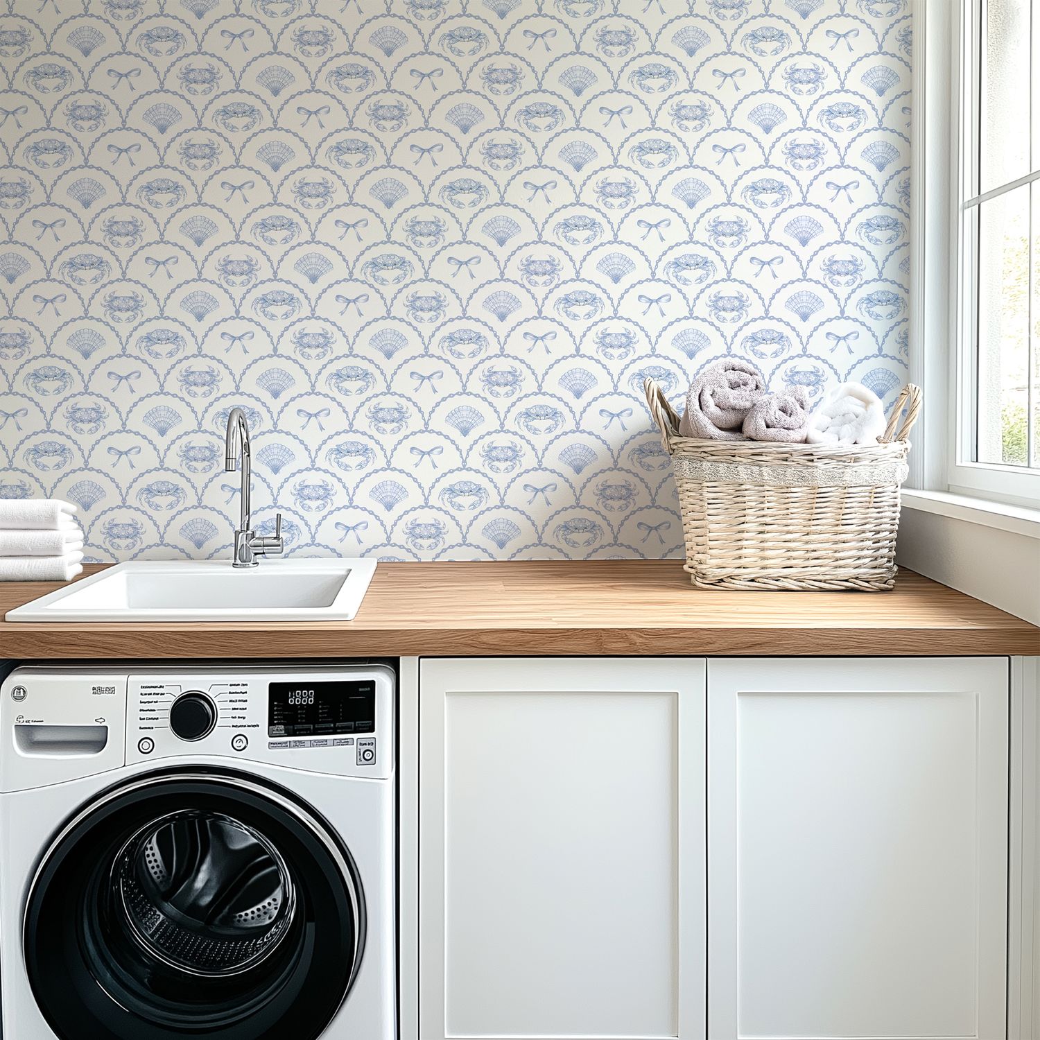 Coastal Claws and Bows Removable Wallpaper (Colour options)