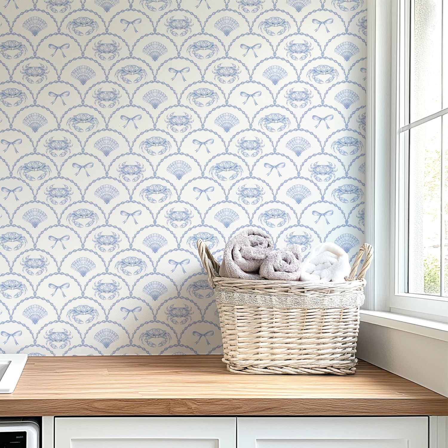 Coastal Claws and Bows Removable Wallpaper (Colour options)