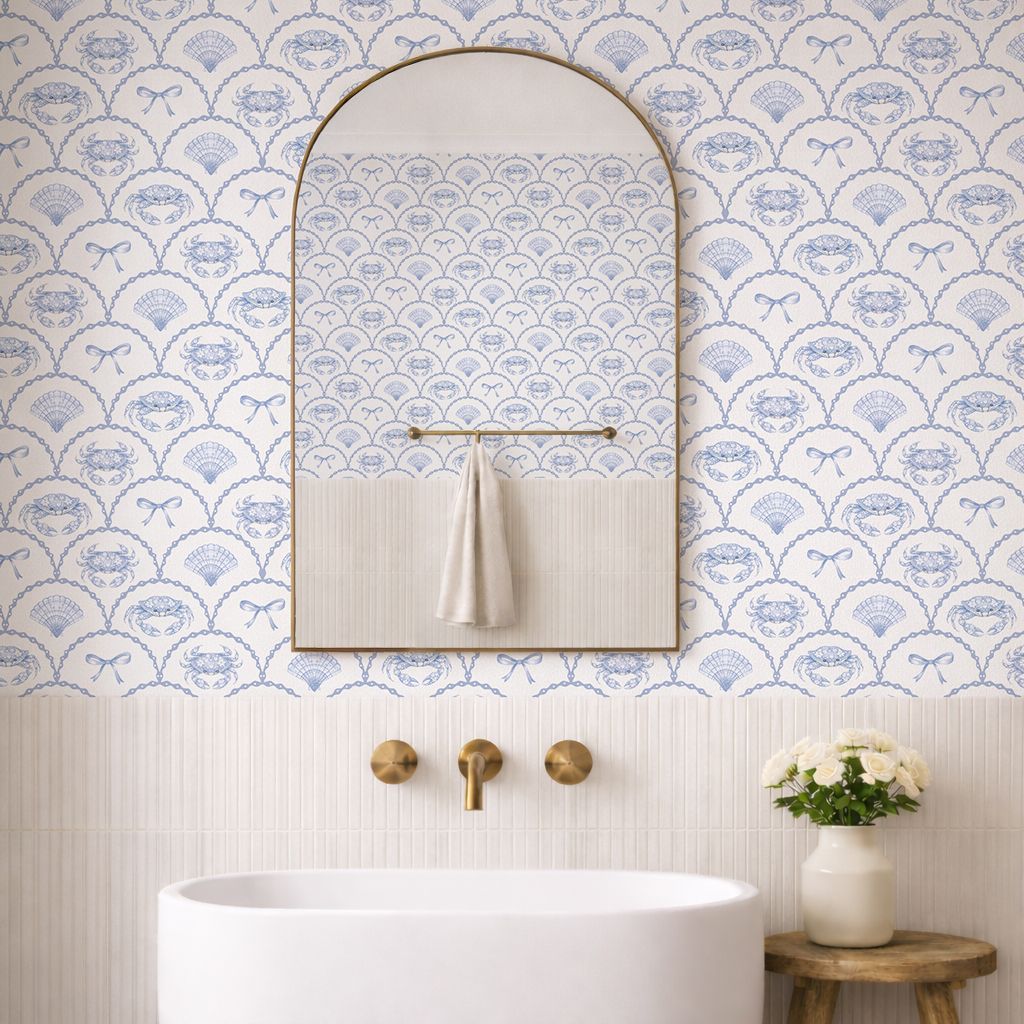 Coastal Claws and Bows Removable Wallpaper (Colour options)