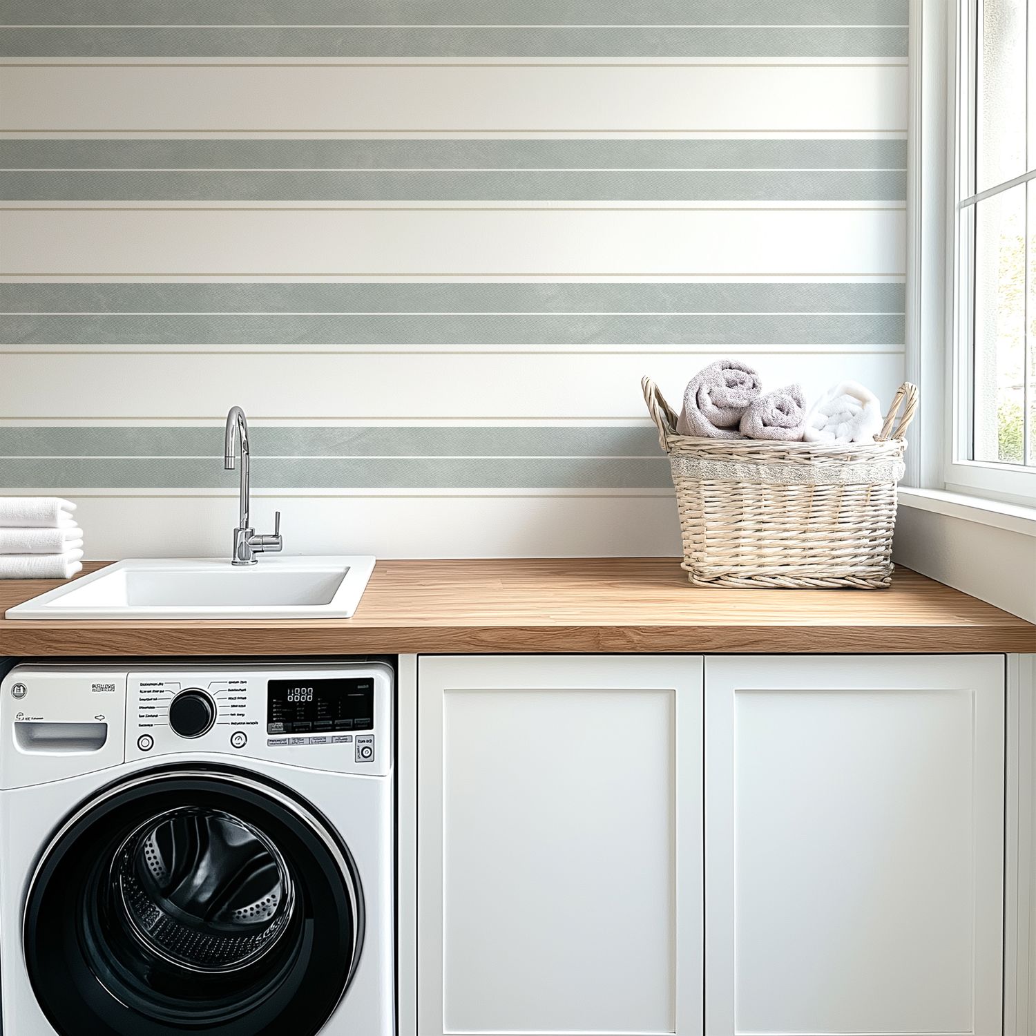 Sterling Stripes (Vertical or Horizontal) Removable Wallpaper