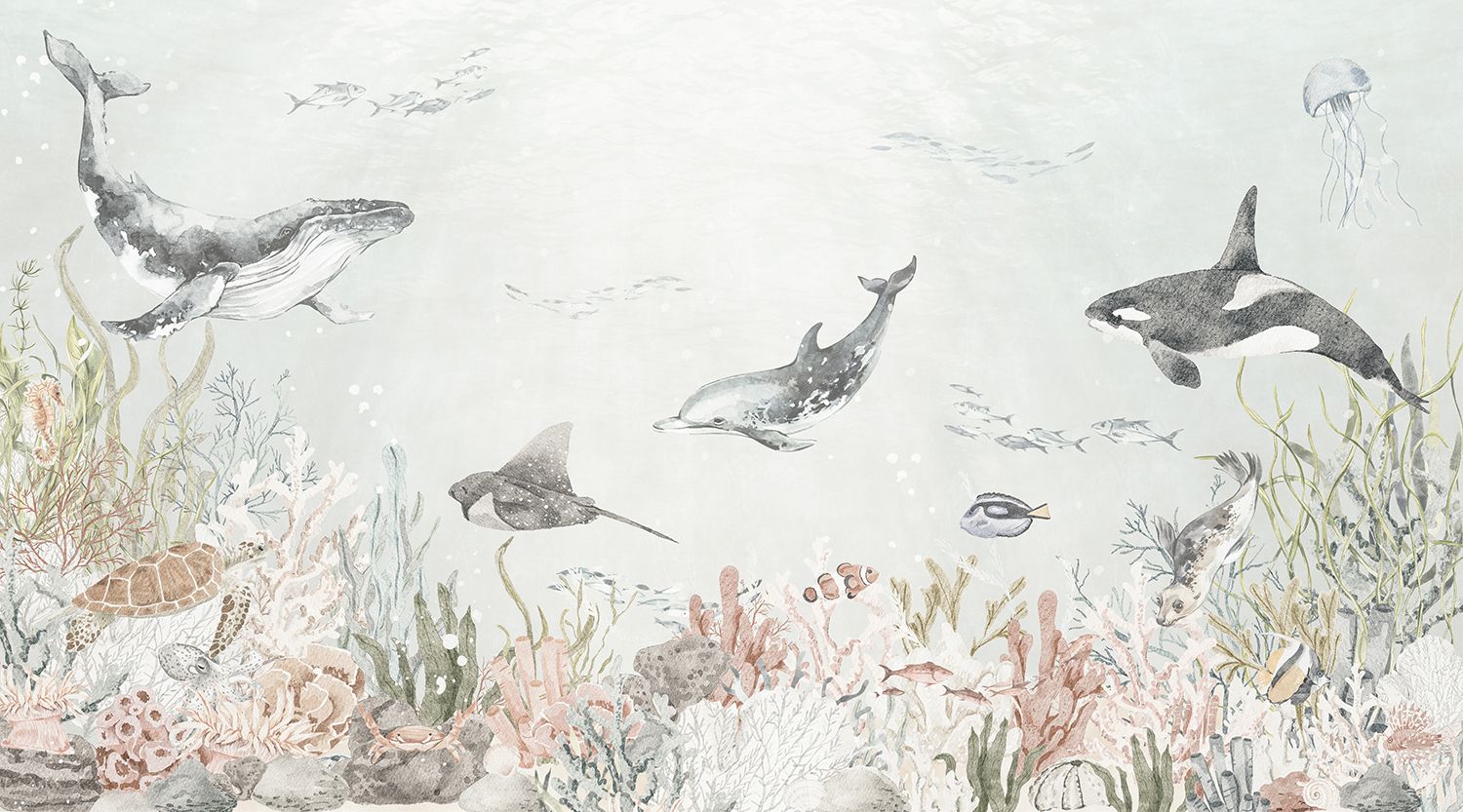 Ocean Sealife Removable Wallpaper Mural