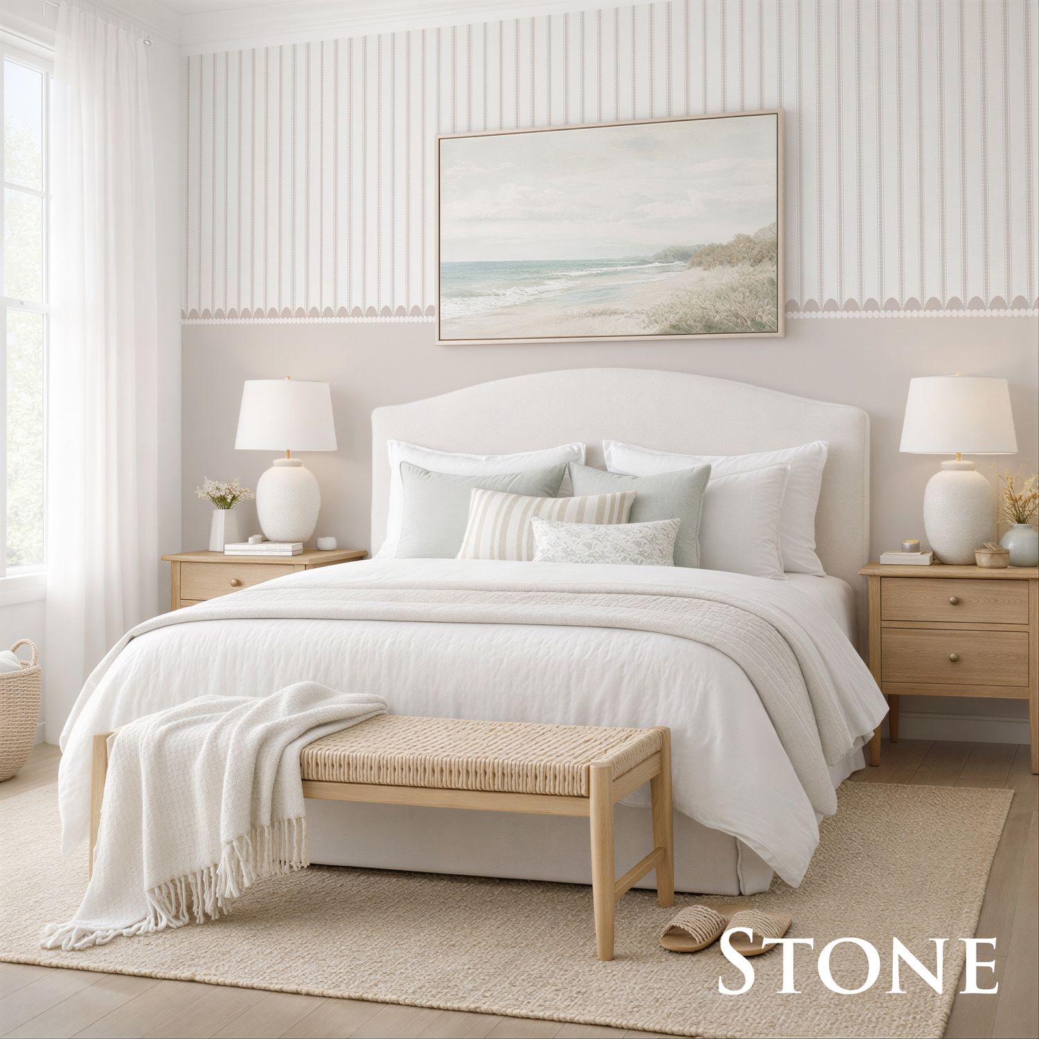 French Scallops Removable Wallpaper (Colour options)