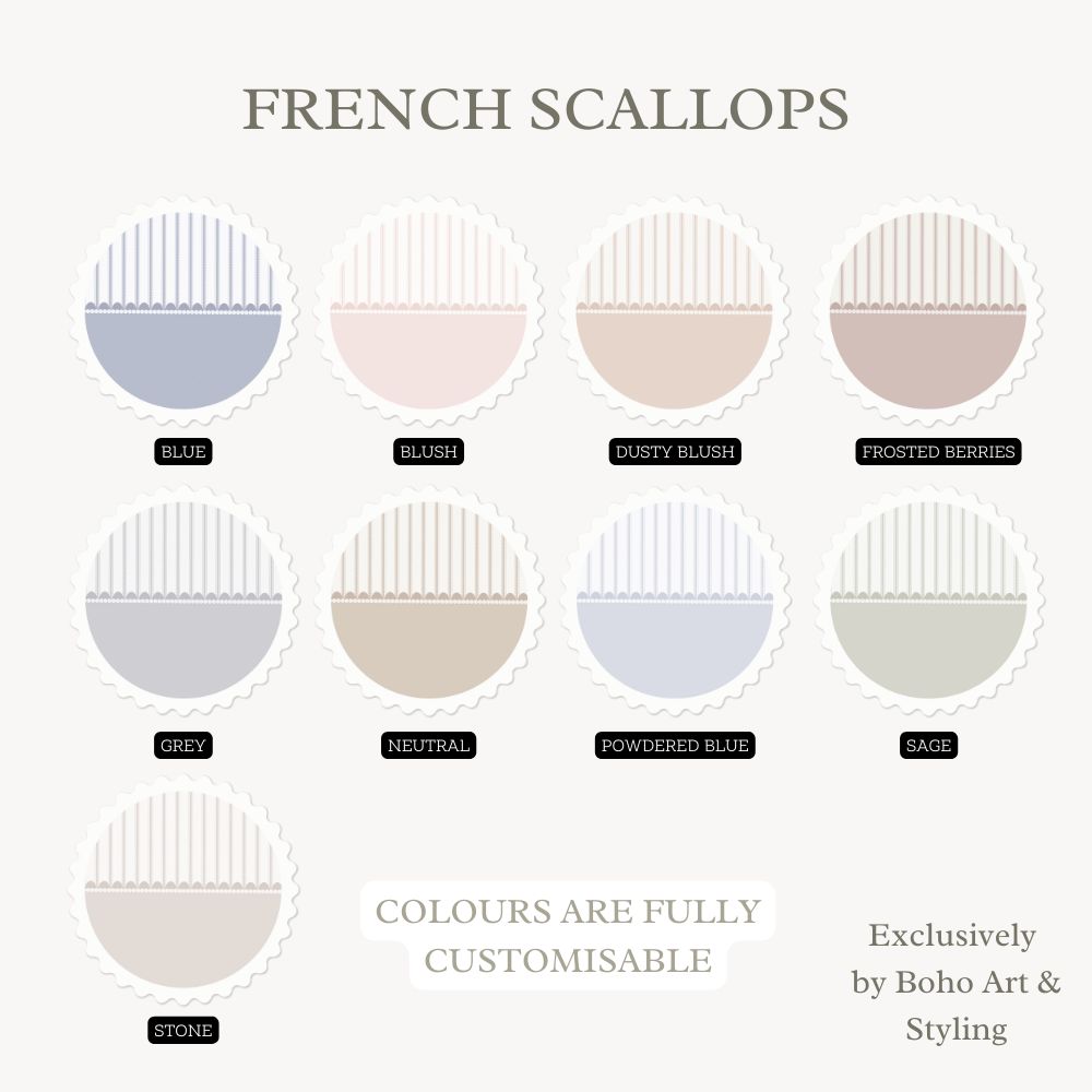 French Scallops Removable Wallpaper (Colour options)