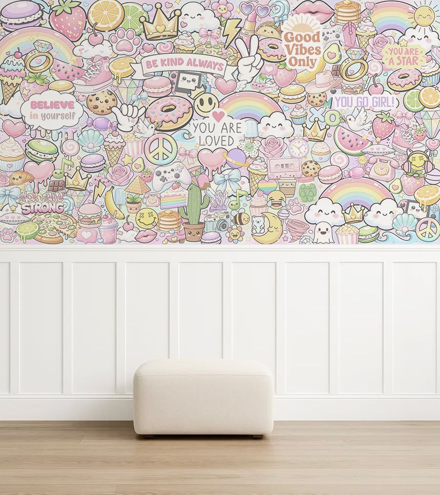 Positivity in Pastel Removable Wallpaper Mural Positivity in Pastel Removable Wallpaper Mural