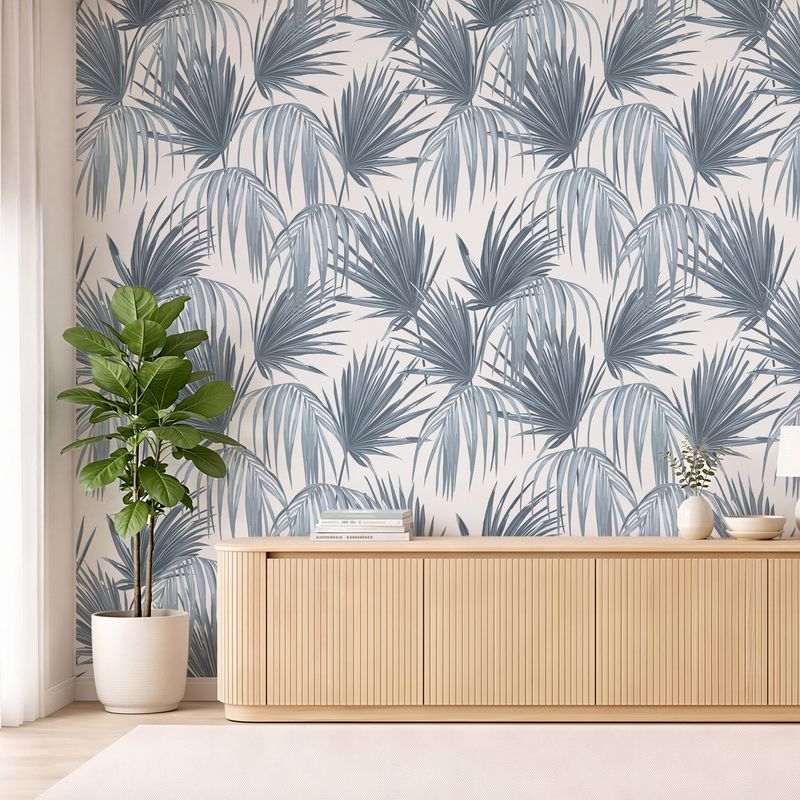 Tropical Fronds 2026 (Blue) Removable Wallpaper