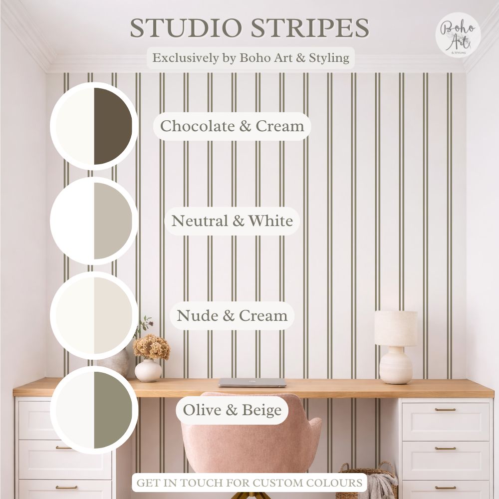 Studio Stripes Removable Wallpaper (Colour options)