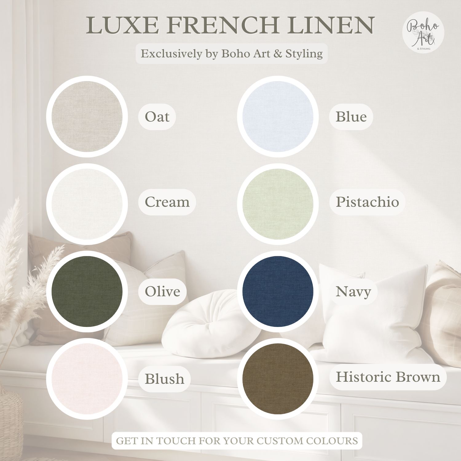 Luxe French Linen (Colour Options) Removable Wallpaper