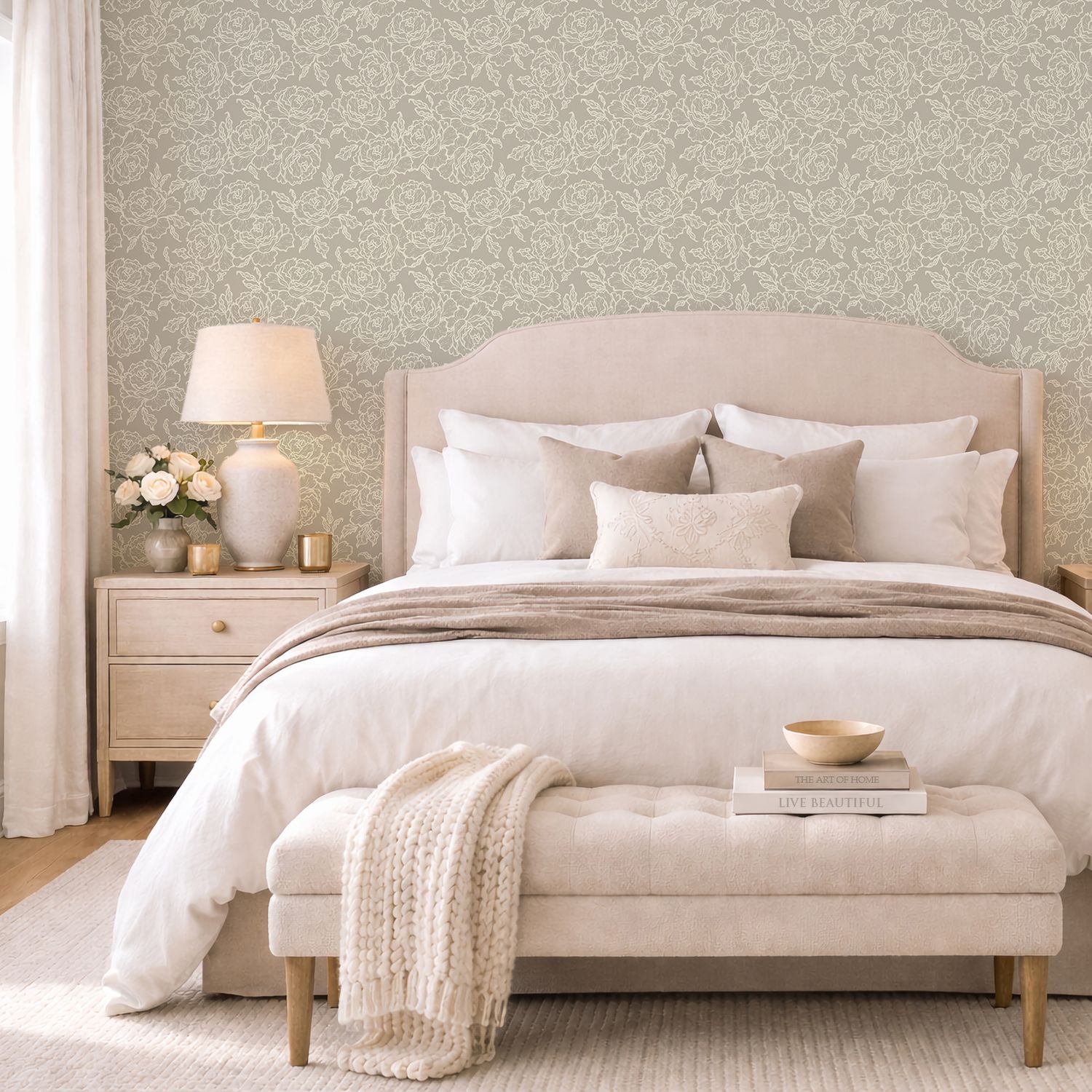 Botanica (Antique Mushroom) Removable Wallpaper