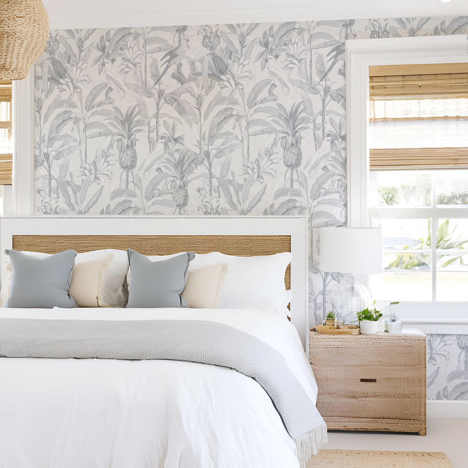 Hamptons Tropical Jungle Removable Wallpaper (Blue)