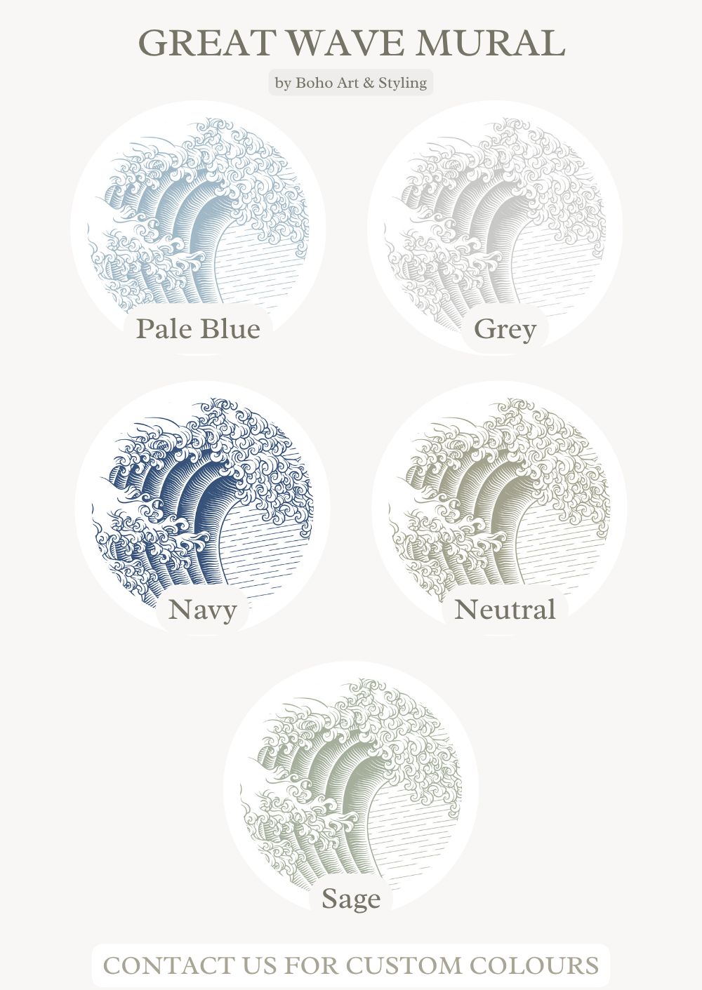 Great Wave Mural (Colour Options)
