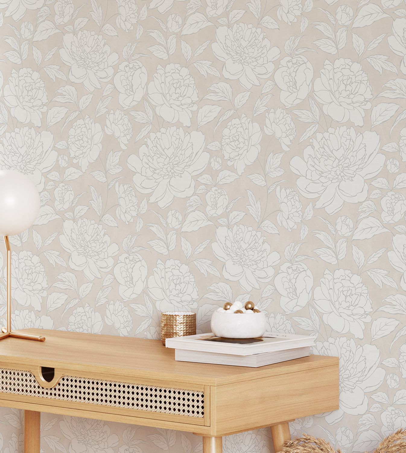 Peony Flowers Removable Wallpaper
