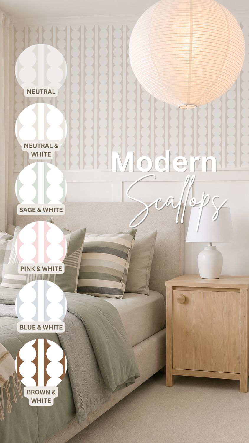 Modern Scallops Removable Wallpaper (colour options)