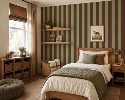 Two-Tone Vintage Stripes (Colour Options) Removable Wallpaper