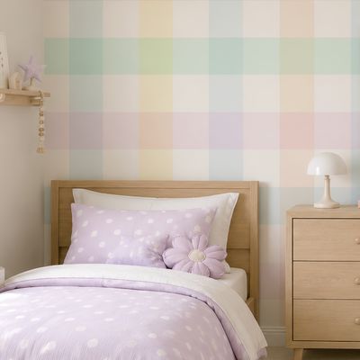 Pastel Gingham (Large) Removable Wallpaper Pastel Gingham (Large) Removable Wallpaper