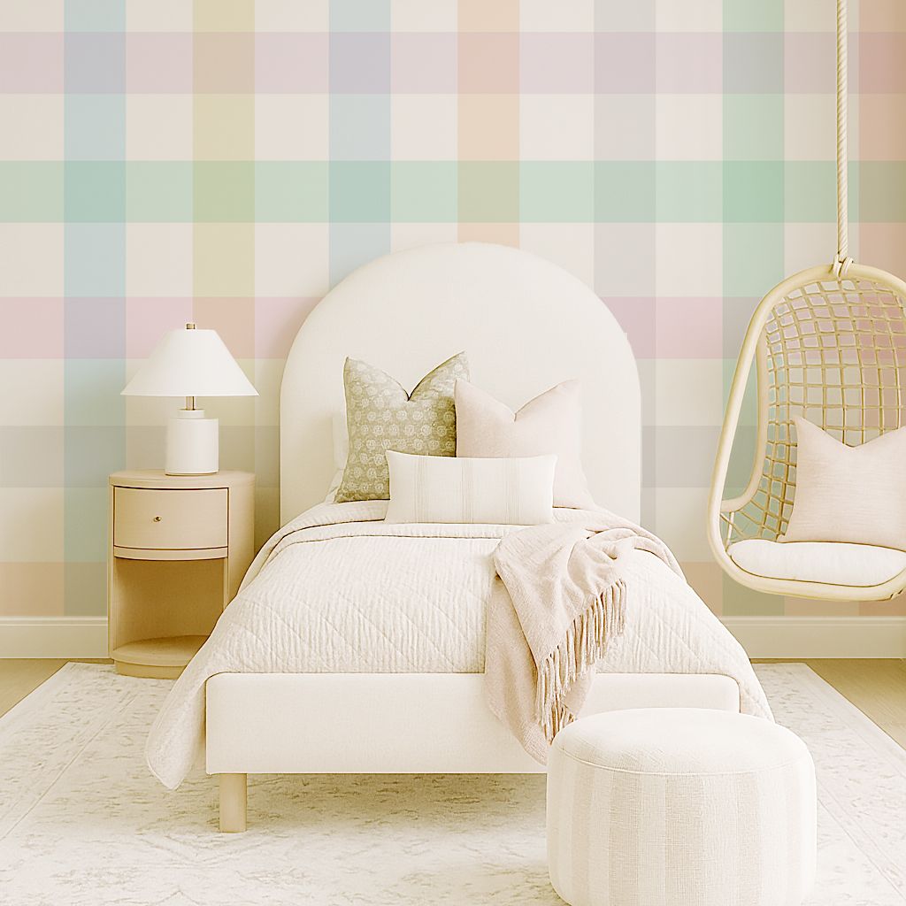 Pastel Gingham (Large) Removable Wallpaper